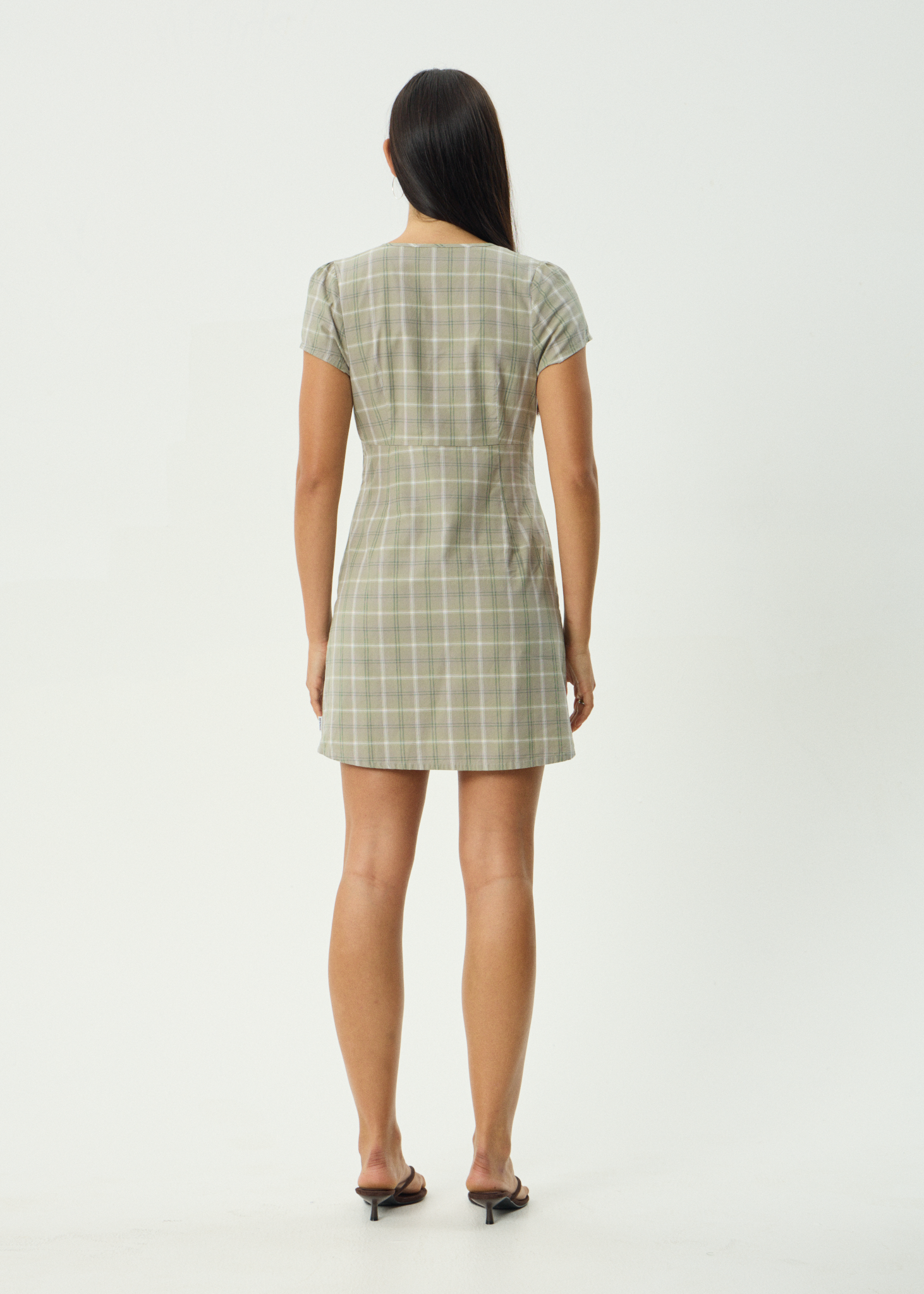 AFENDS Womens Scout - Mini Dress - Olive Check