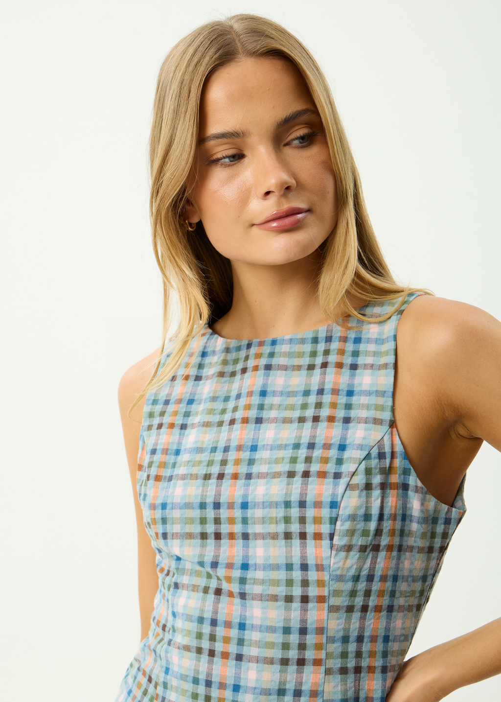 AFENDS Womens Amelie Check - Seersucker Mini Dress - Multi