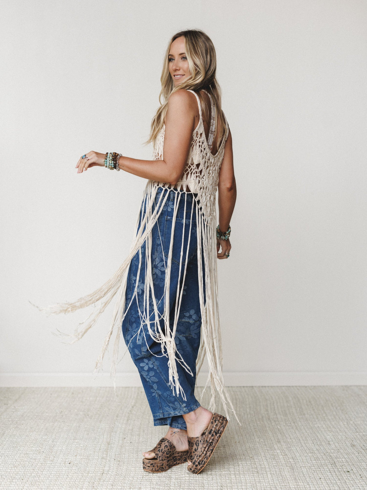 One with Nature Fringe Top - Natural