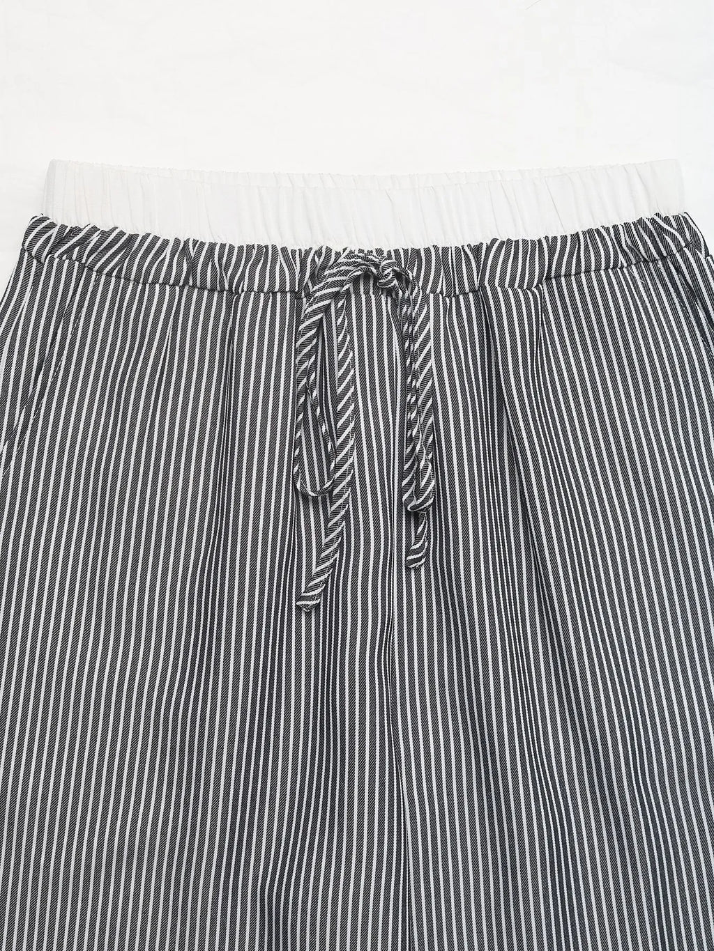 Striped Wide Leg Drawstring Pants