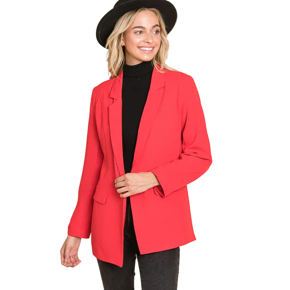 Vanilla Bay Tailored Blazer - Red