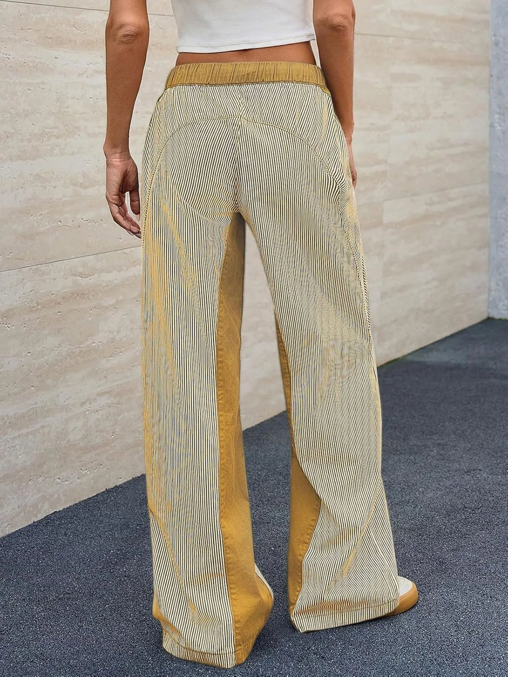Striped Wide Leg Jeans