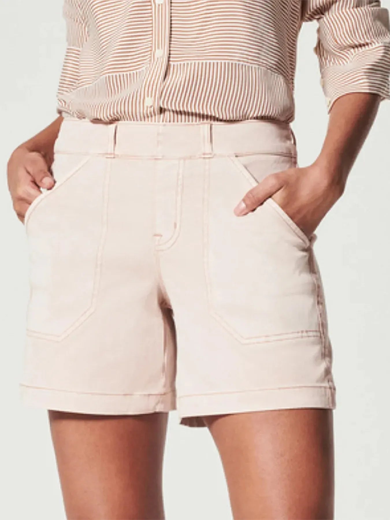 Full Size Vintage Washed Denim Shorts with Pockets Plus Size