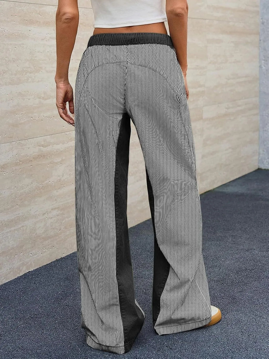 Striped Wide Leg Jeans