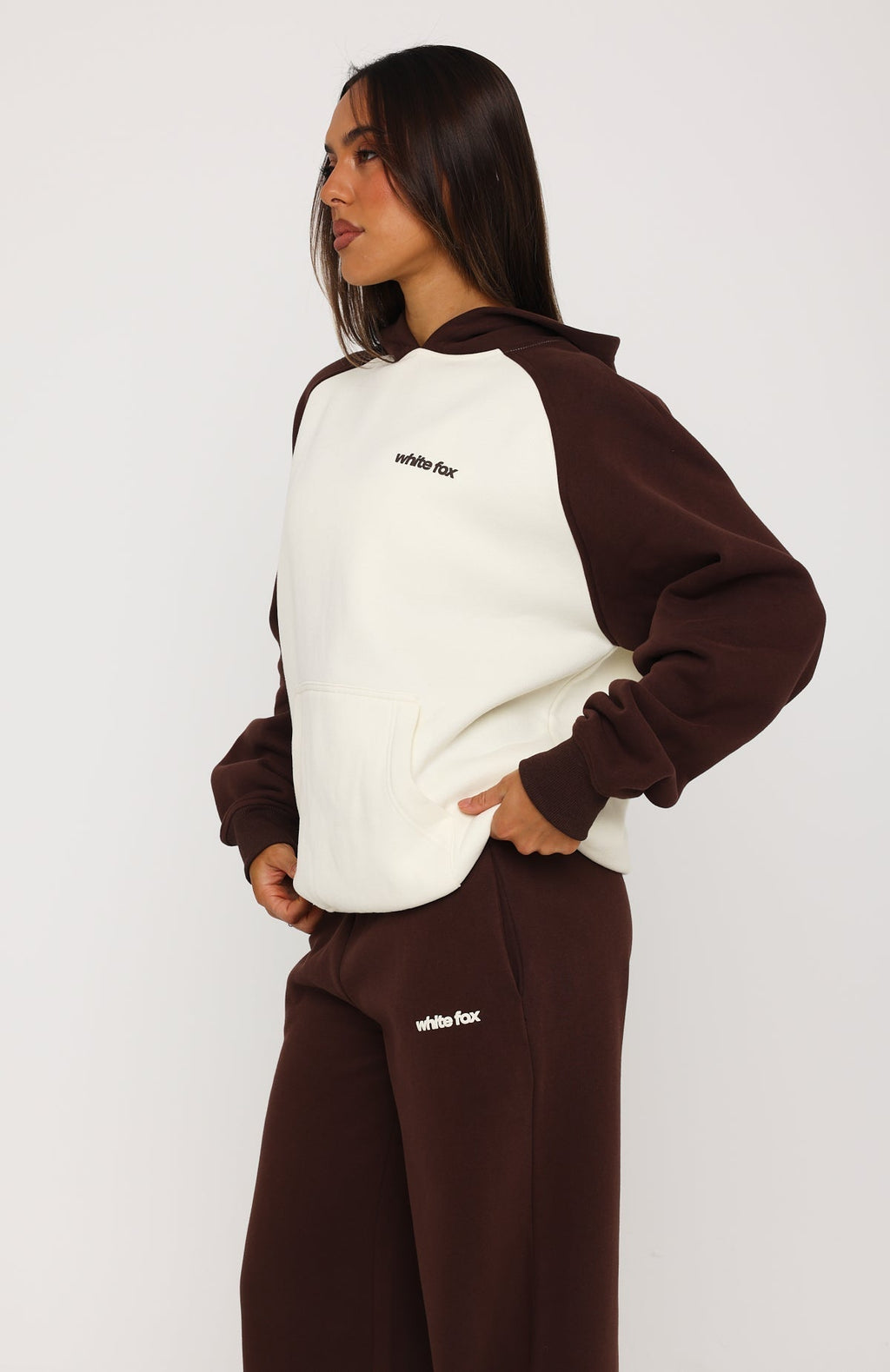 Loving It Here Oversized Hoodie Cream/Chocolate