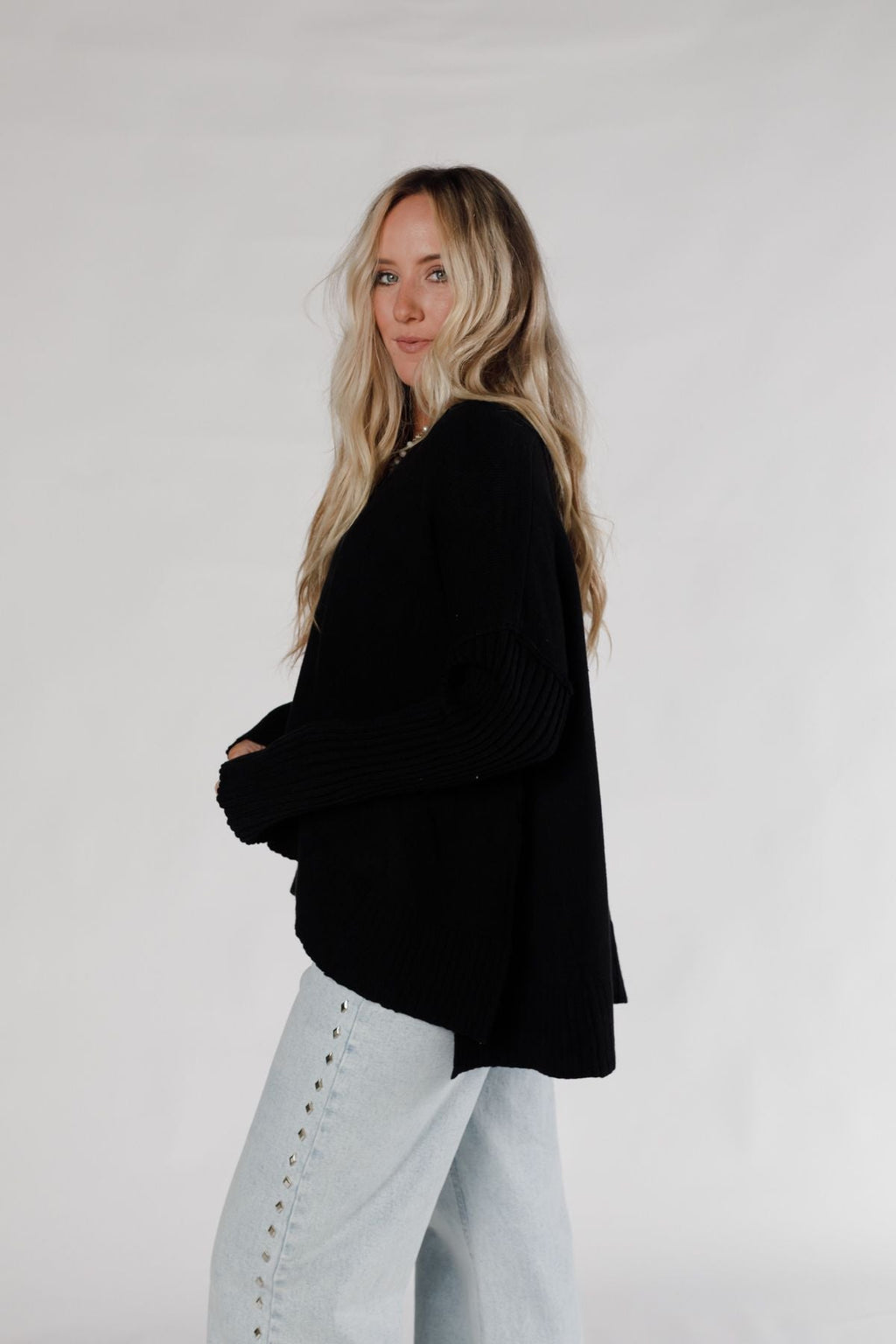 Romeo Ribbed Pullover - Black