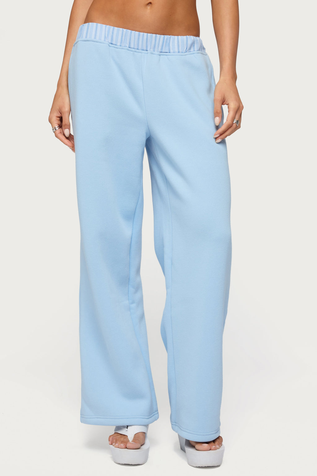 Edikted Core Stripey Wide Leg Sweatpants