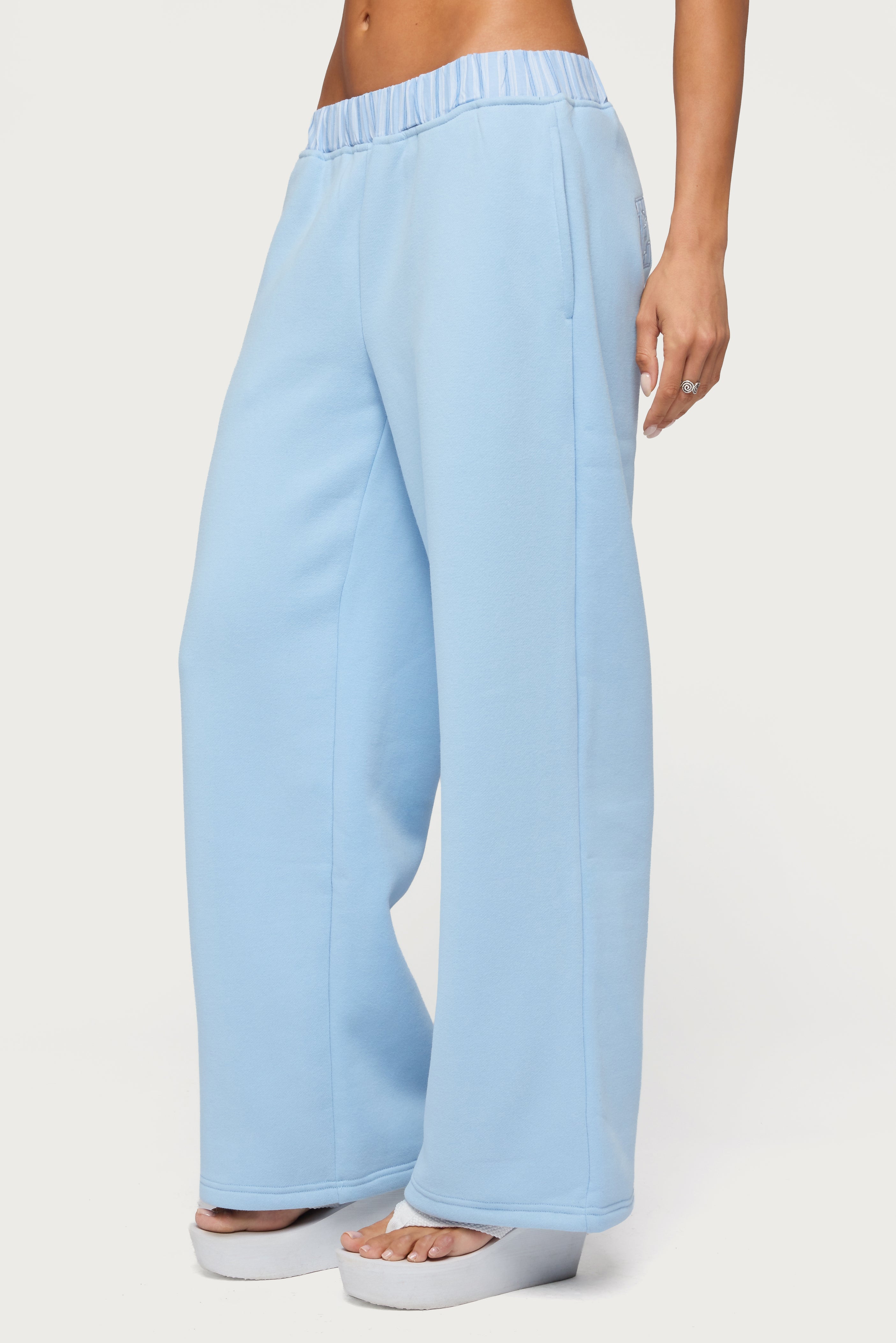 Edikted Core Stripey Wide Leg Sweatpants