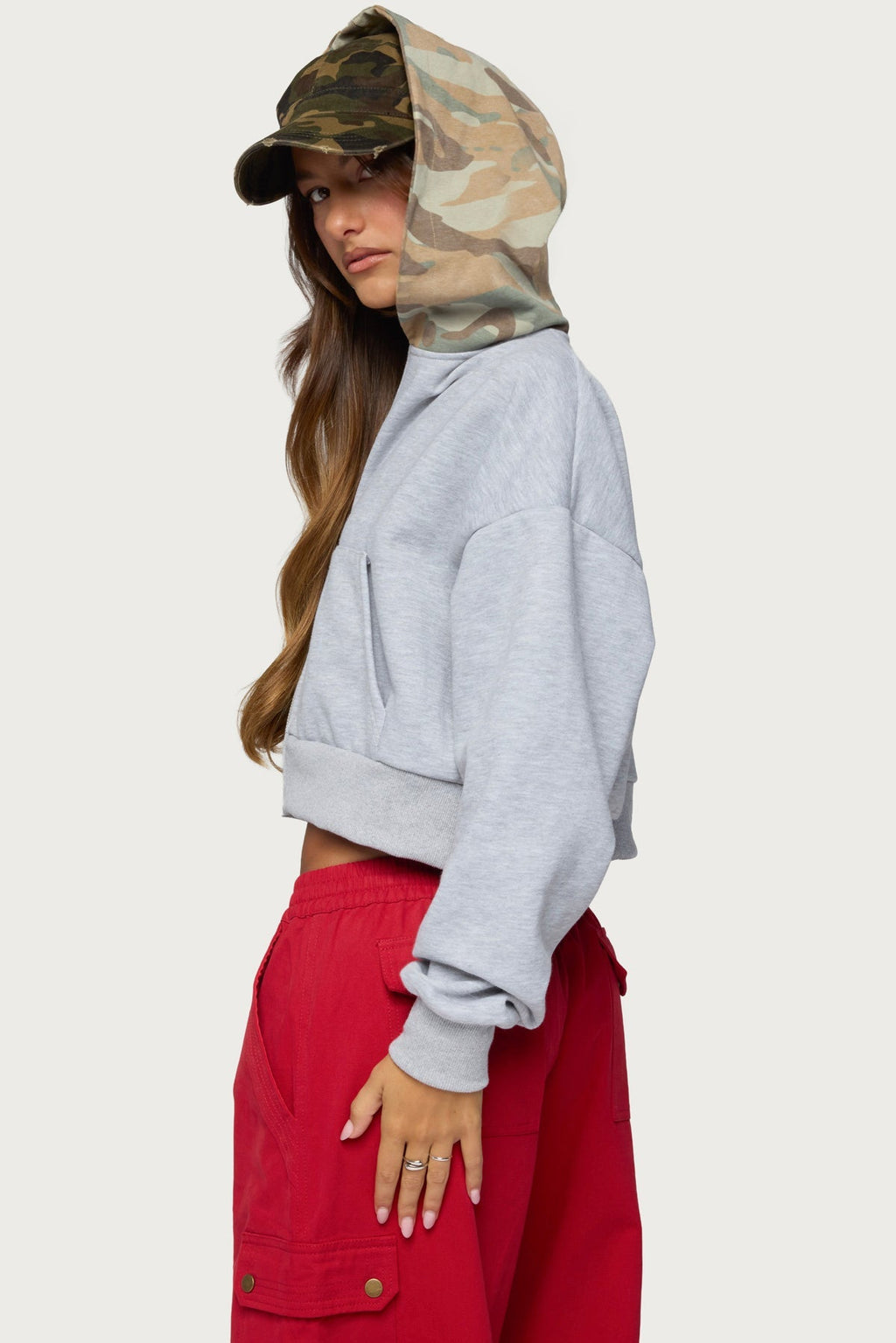 Graci Contrast Camo Zip Up Hoodie