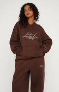 Know What You Want Oversized Hoodie Chocolate