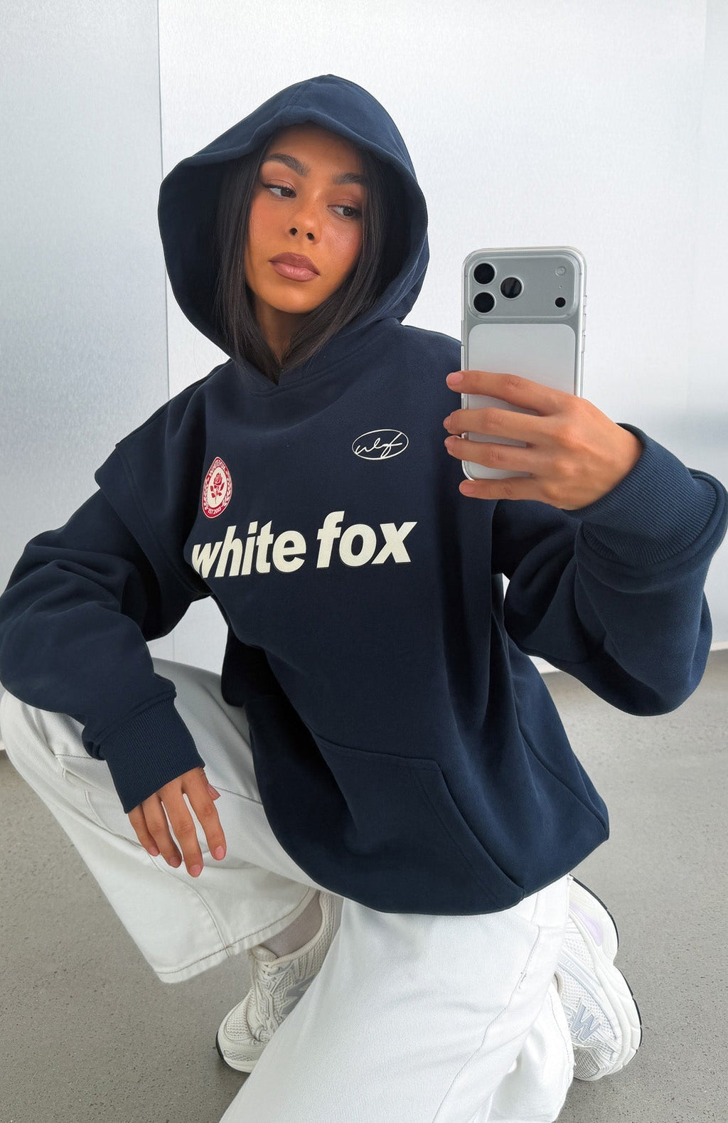 No Matter What Happens Oversized Hoodie Navy