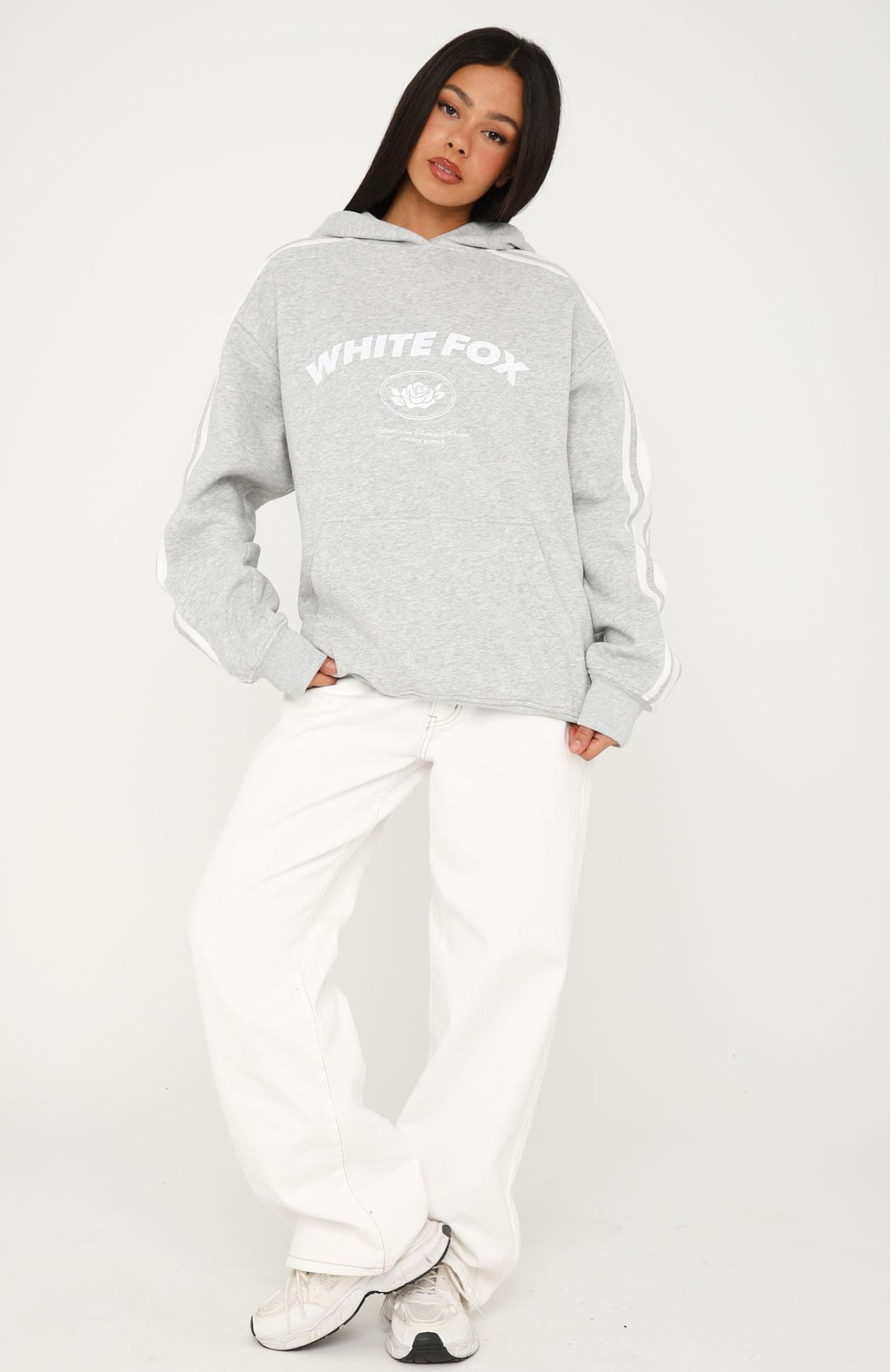 We're On A Roll Oversized Hoodie Dark Grey Marle